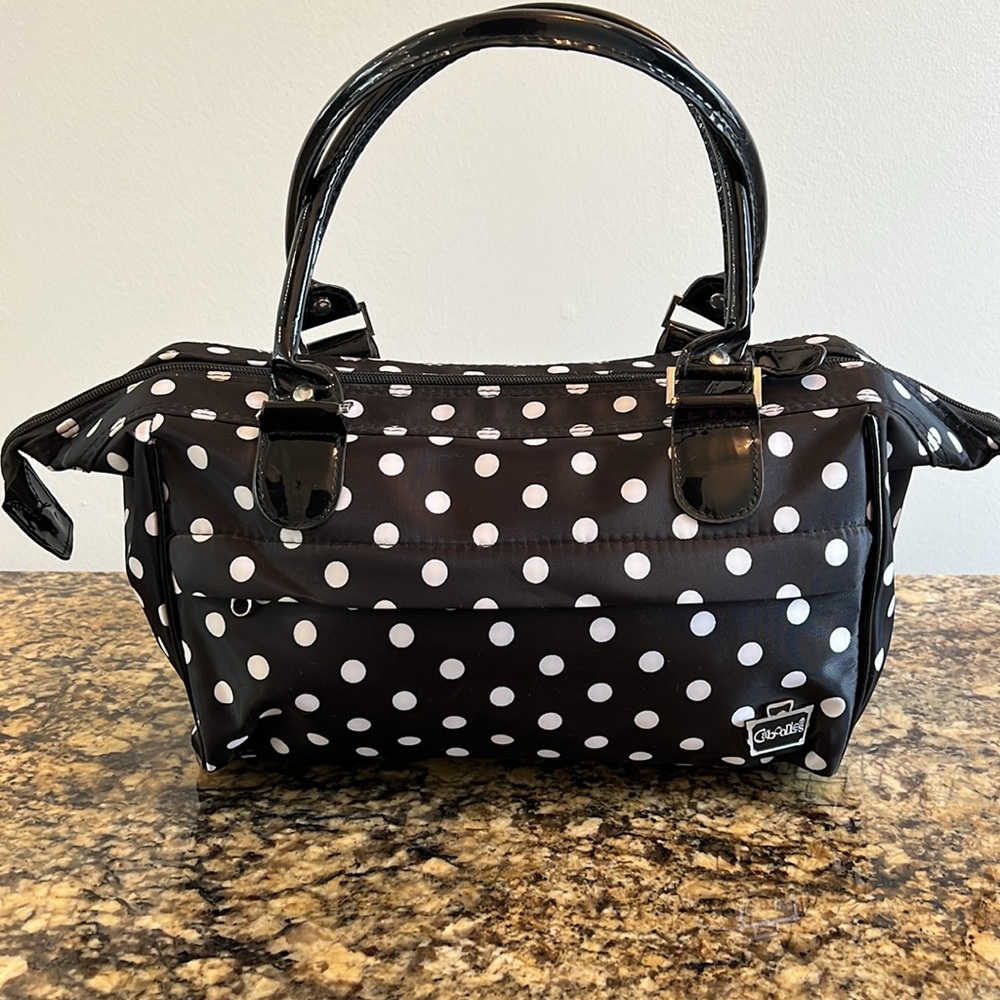 CABOODLES Polka Dot Black and White Make Up Bag